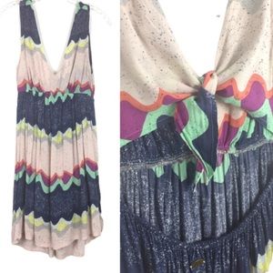 Quiksilver Tie Back Plunge Front Mini Dress Medium